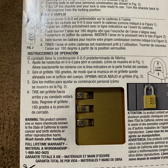 BRINKS Standard Security 3-dial Combination Resettable Padlock 🔒 (New) - Picture 13 of 14